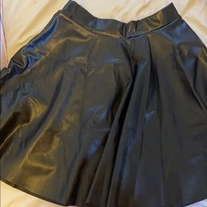 Black faux leather skirt